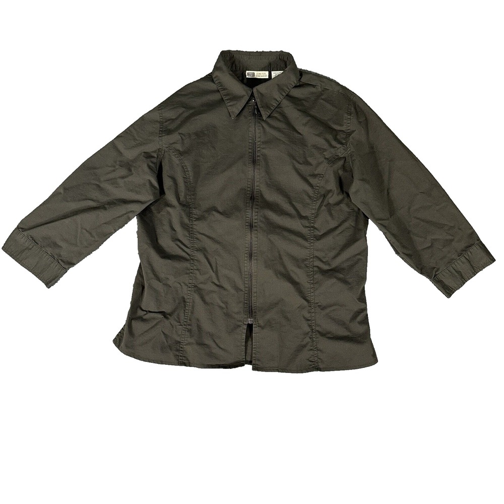 Faded Glory Jacket Womens Large 12 - 14 Gray Full Zip‎ Stretch Cotton